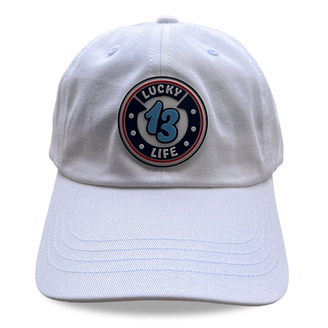 White Lucky 13 Life Dad Hat