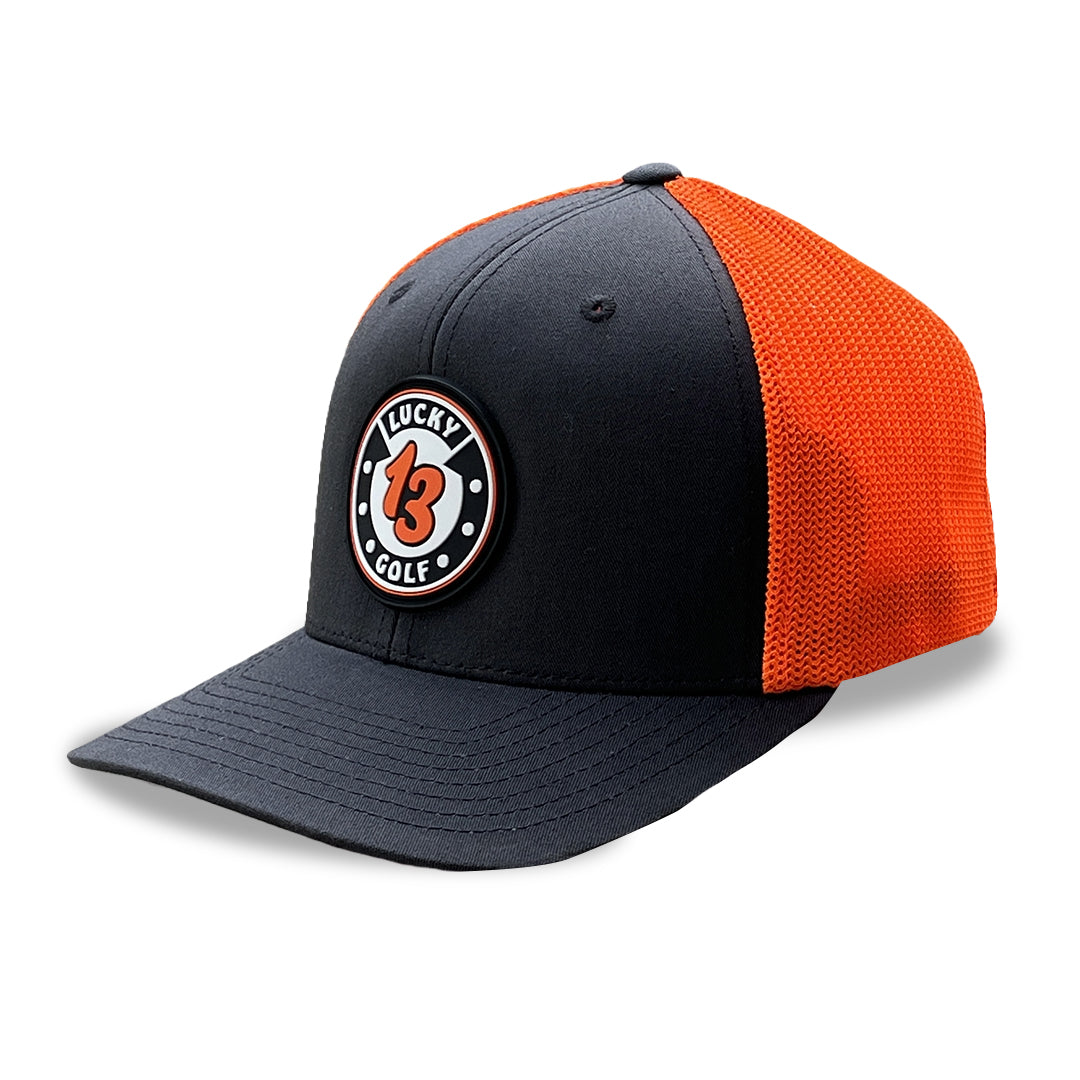 Charcoal/Neon Orange FlexFit Golf Hat