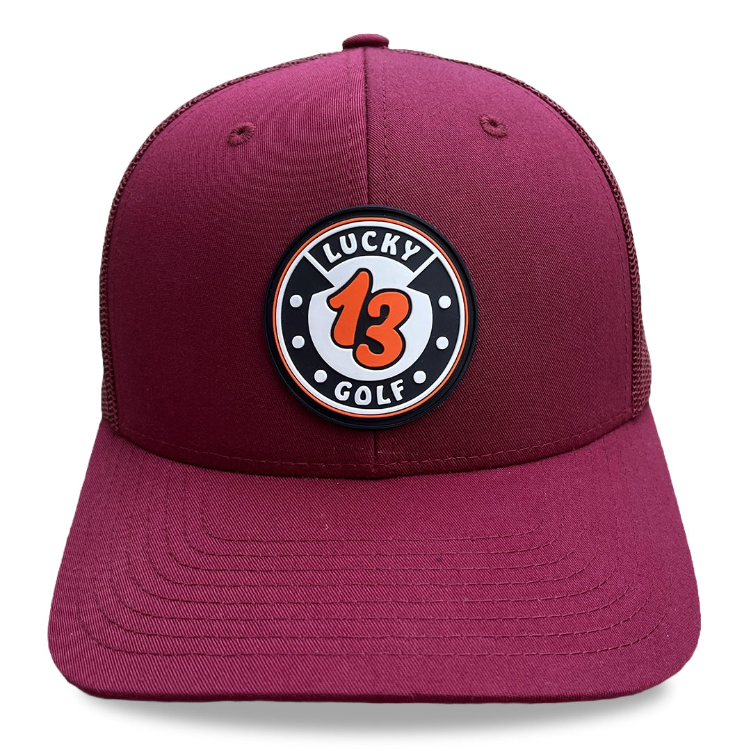 Maroon Lucky 13 Golf Hat