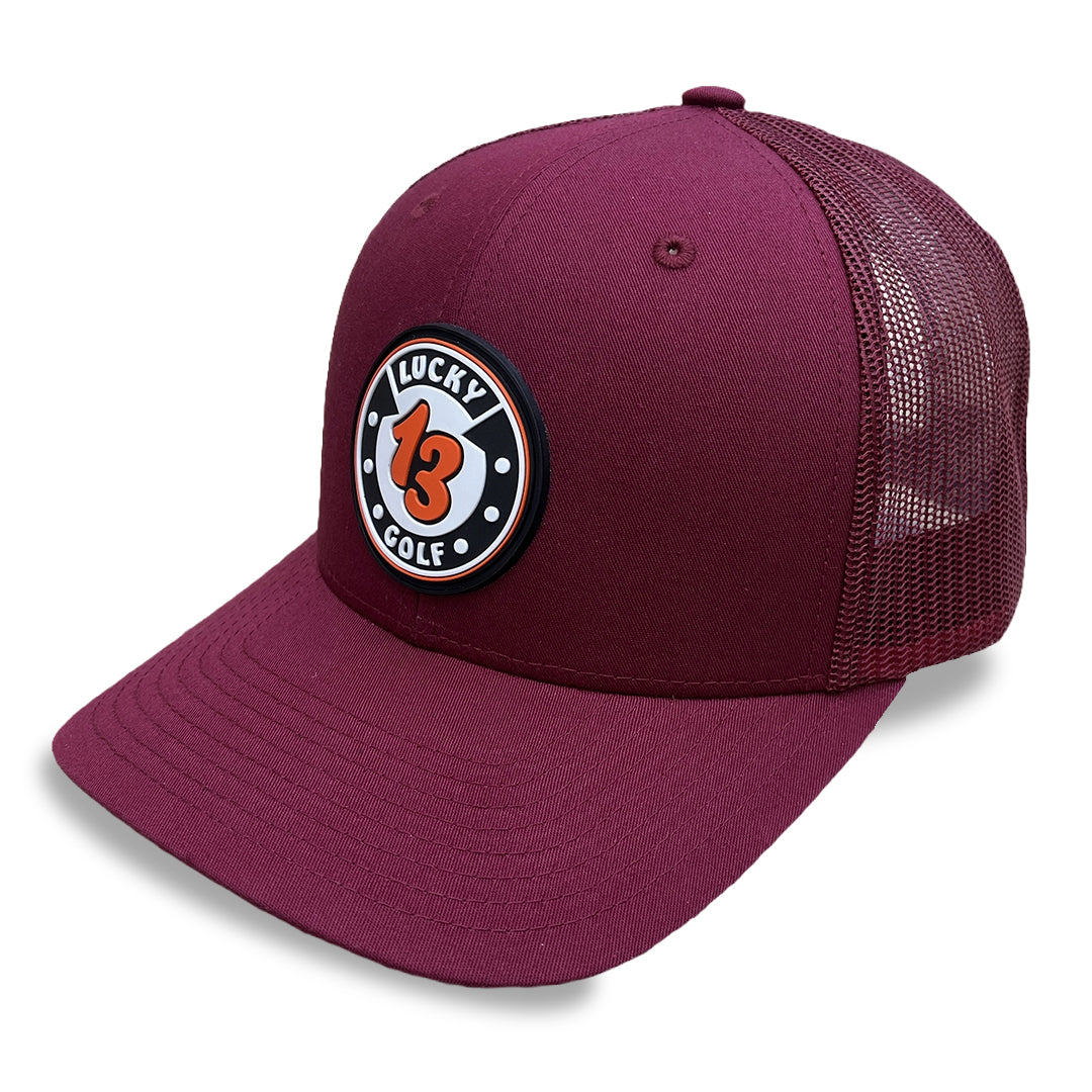 Maroon Lucky 13 Golf Hat