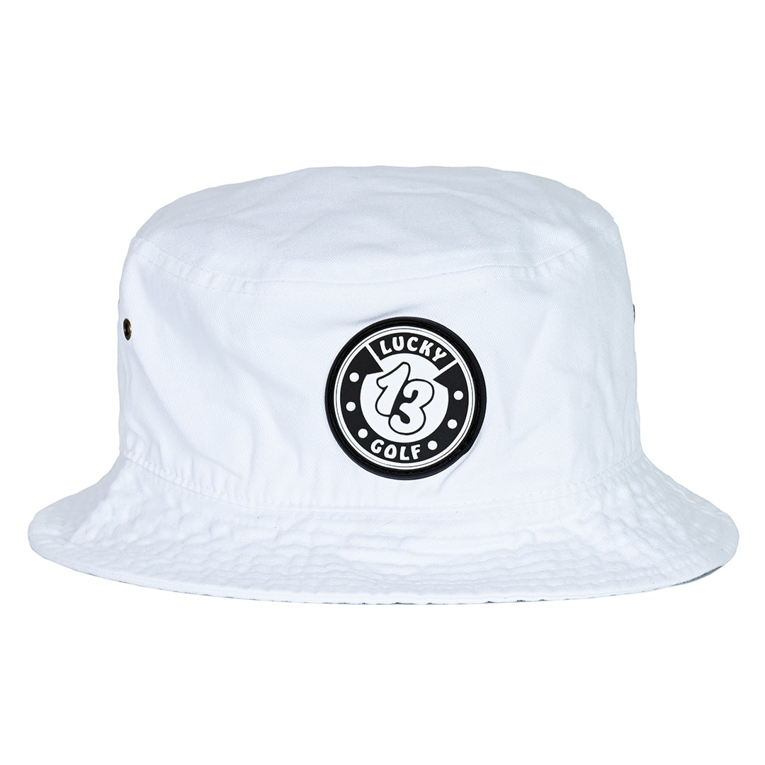 White Lucky 13 Golf Bucket Hat