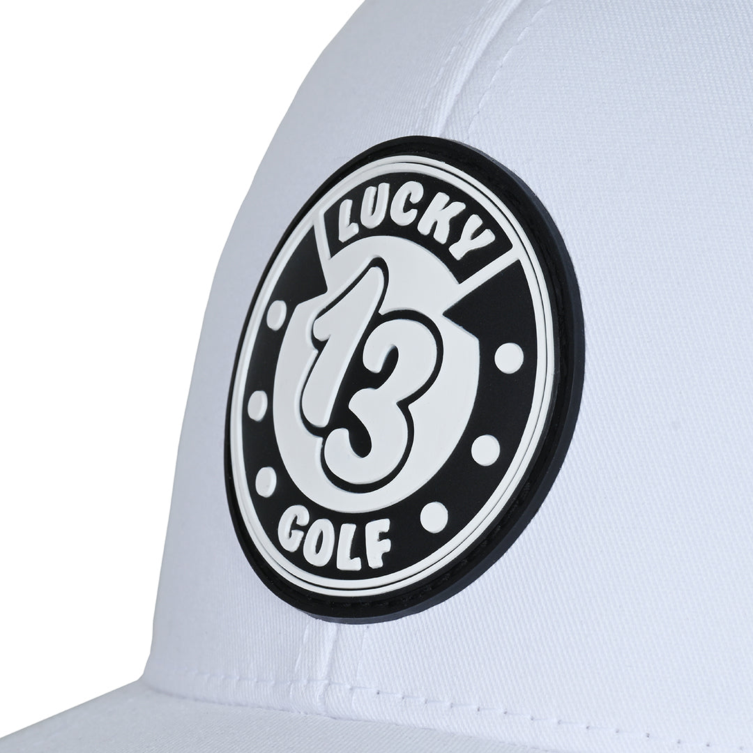White Lucky 13 Golf Hat