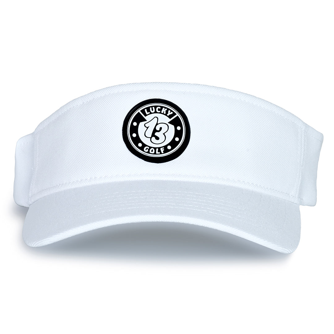 White Lucky 13 Golf Low Profile Visor