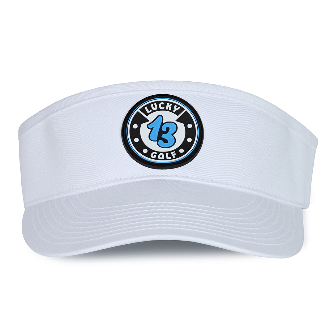 White Lucky 13 Golf Visor