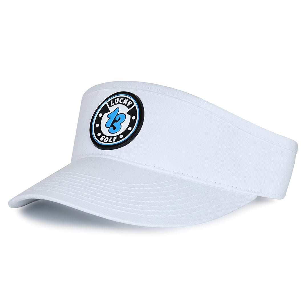 White Lucky 13 Golf Visor