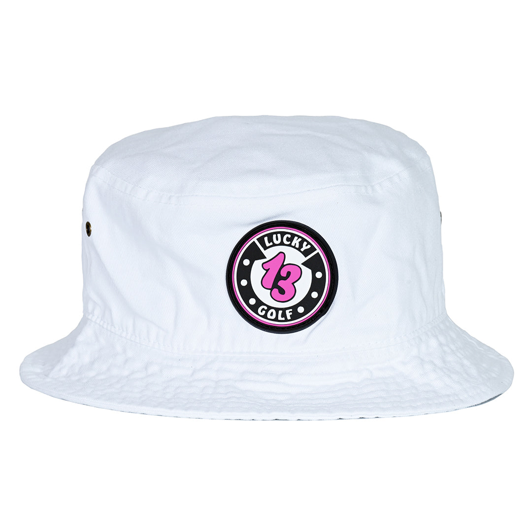 White Lucky 13 Golf Bucket Hat